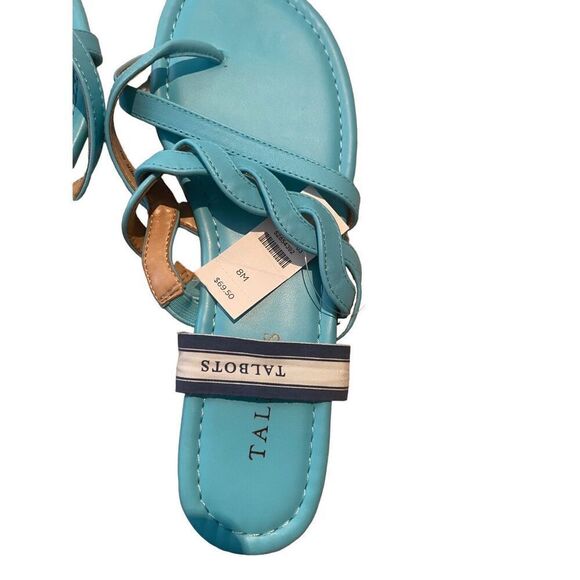 NWT Talbots Womens Turquoise Nappa Leather Gia Twist Sandals Size 8M - Picture 5 of 10